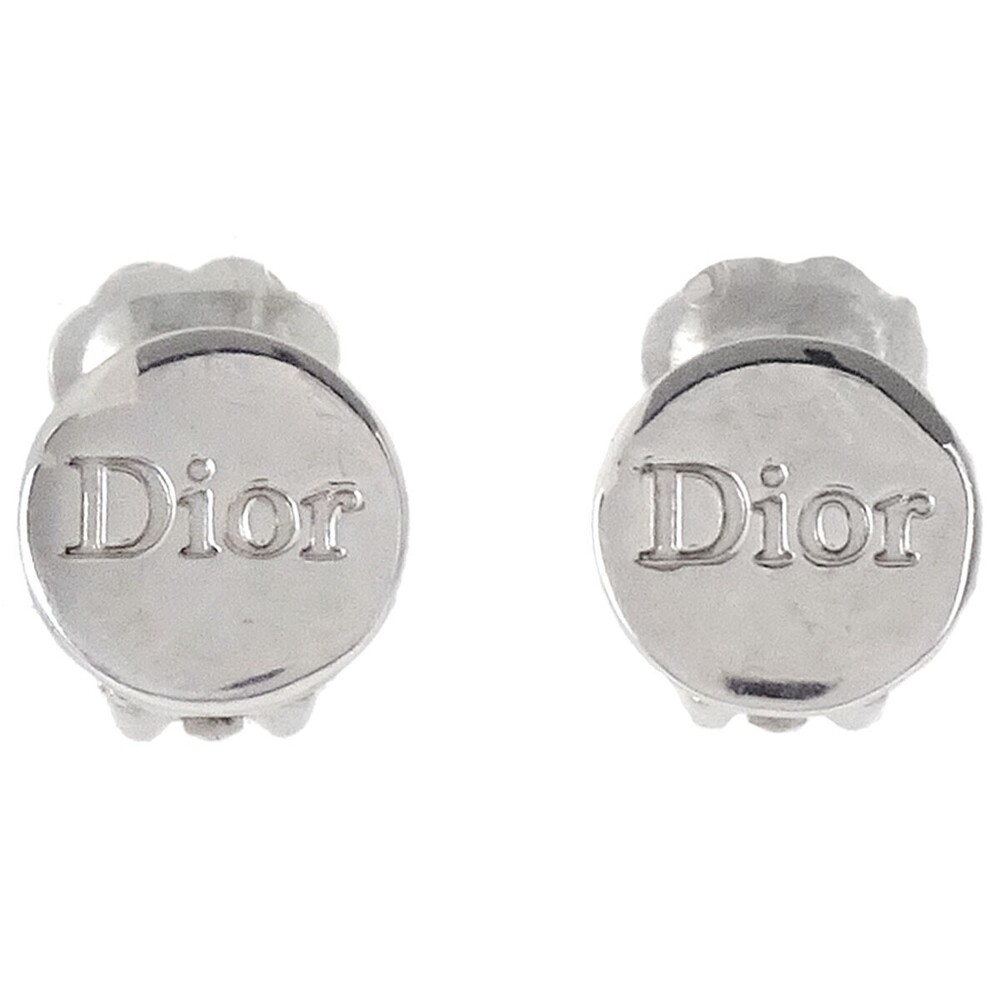 Christian Dior Vintage Logo Round Clip-On Metal